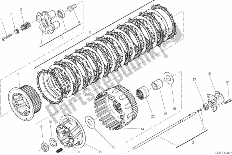 Todas as partes de Embreagem do Ducati Diavel FL 1200 2017